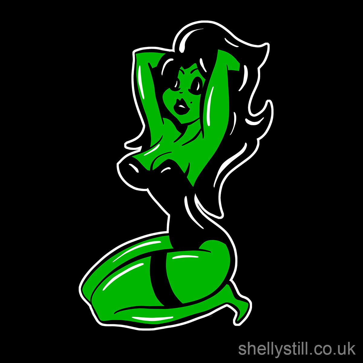 Sexy Green Zombie Woman Cartoon Shelly Still